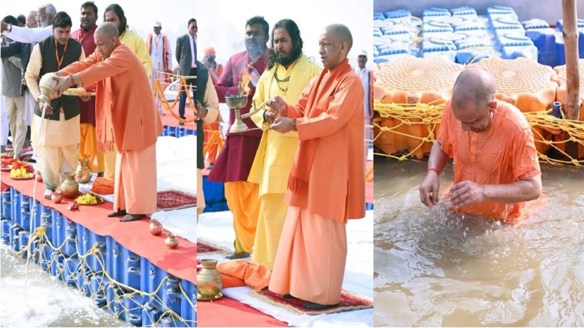 मुख्यमंत्री योगी आदित्यनाथ ने प्रयागराज में किया संगम स्नान, मां गंगा का विधिवत दर्शन-पूजन